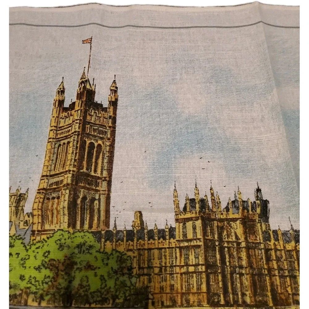 Houses of Parliament Lamont Tea Towel Linen Cotton Blend Vintage Tea‎ Towel